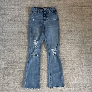 Katie J NYC Distressed Flare Jeans in Blue